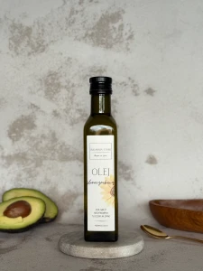 olej z pestek słonecznika, zimnotłoczony, nierafinowany 250 ml