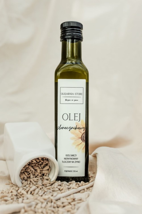 olej słonecznikowy tłoczony na zimno 250 ml