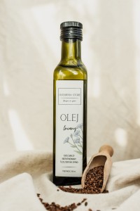 olej lniany tłoczony na zimno, świeży, nierafinowany 250 ml