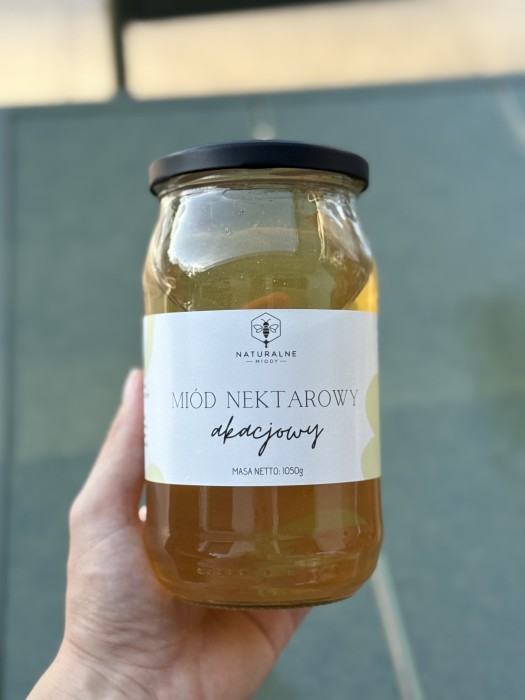 miód akacjowy 1050g miody naturalne nektarowe miod nektarowy naturalny prosto z pasieki